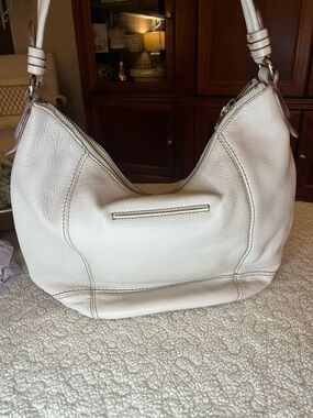 The Sak Cream Pebble Leather Shoulder Hobo
